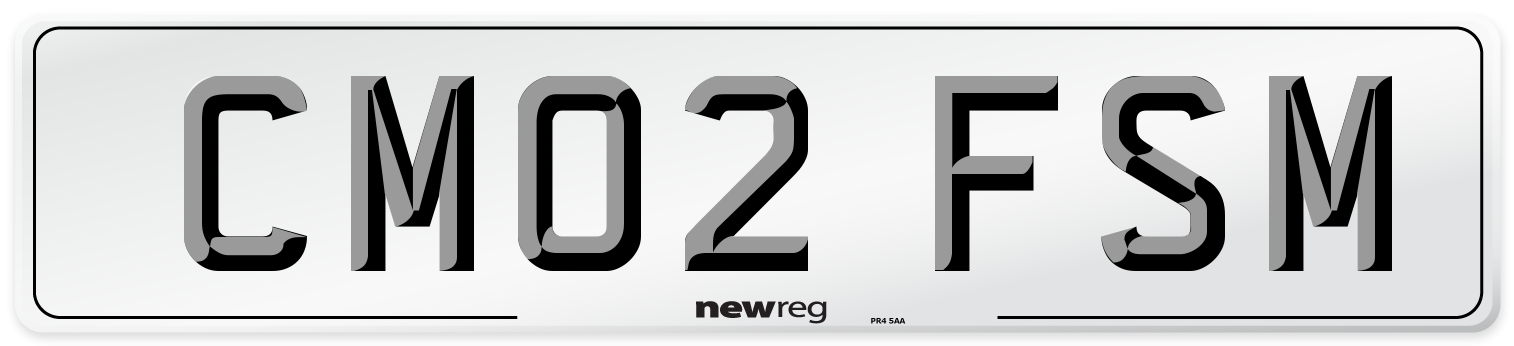 CM02 FSM Number Plate from New Reg